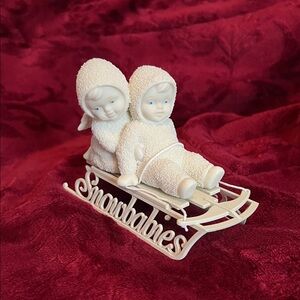 Department 56 Snowbabies on White Sled